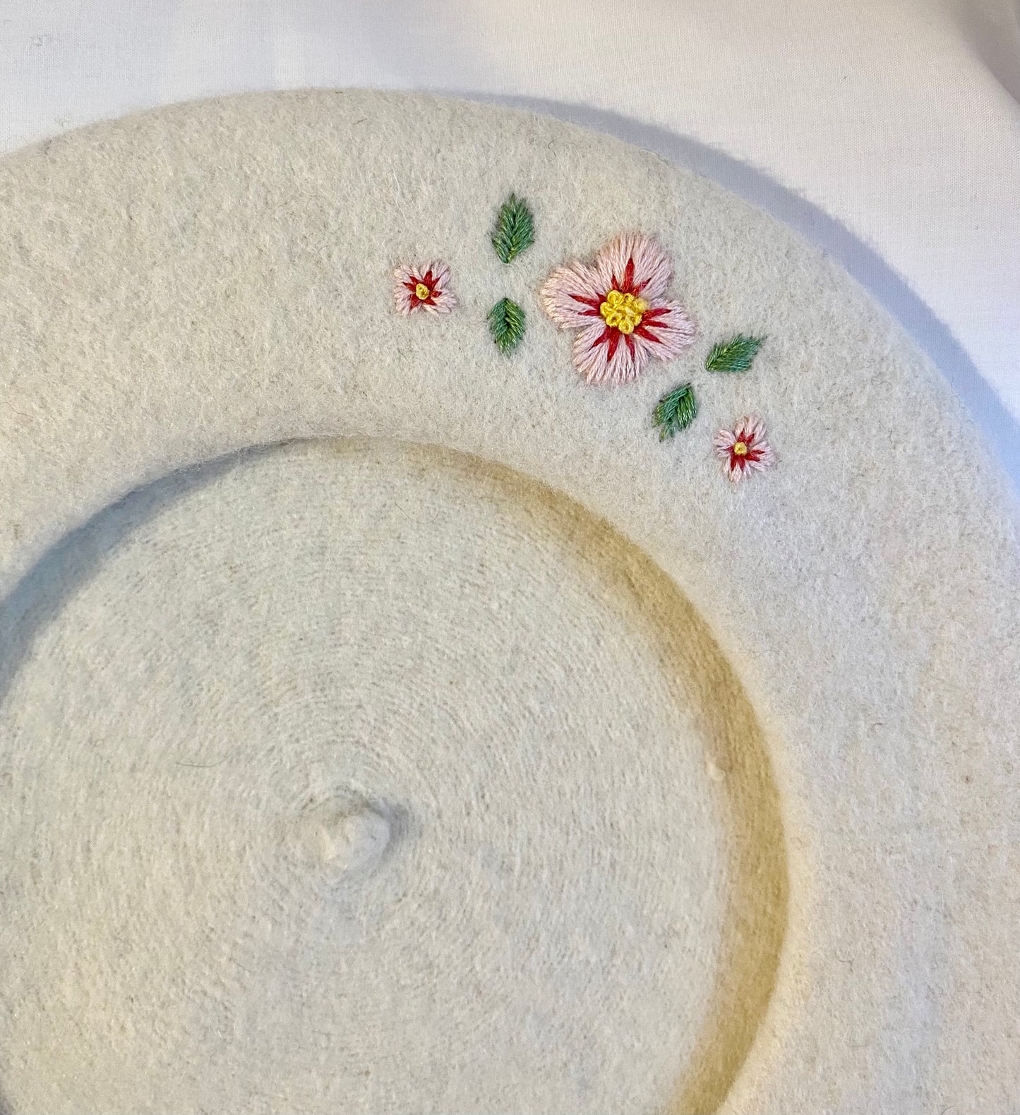 Hand-embroidered beret