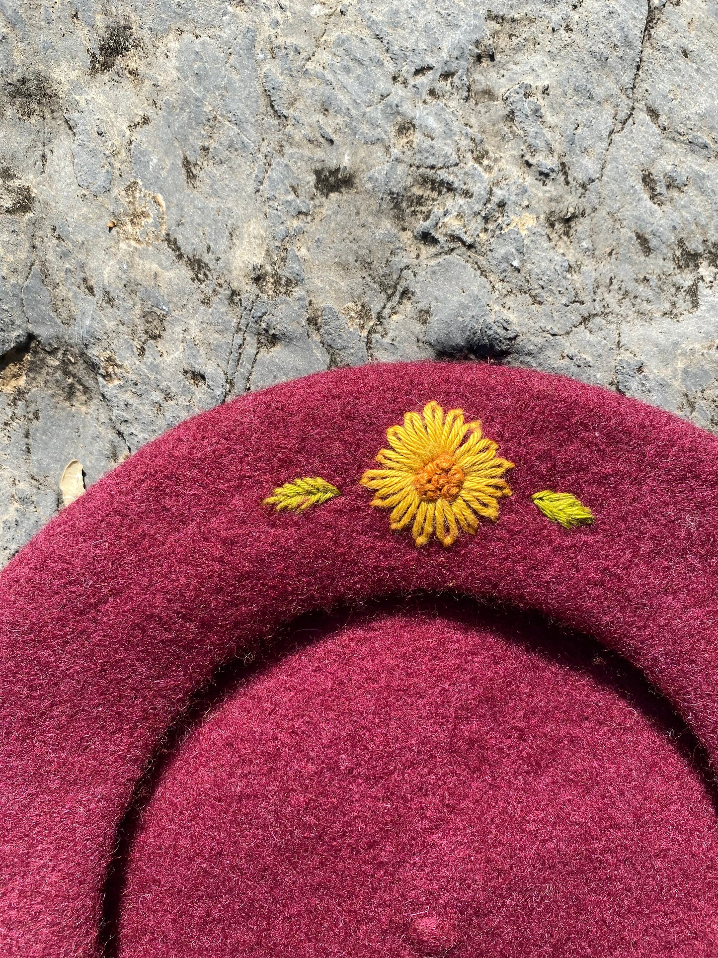Hand-embroidered beret