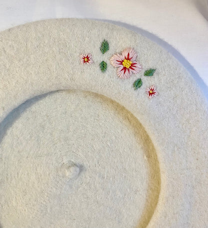Hand-embroidered beret