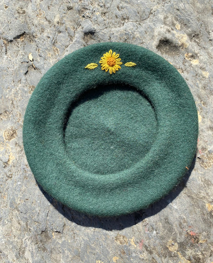 Hand-embroidered beret